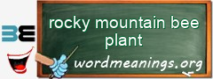 WordMeaning blackboard for rocky mountain bee plant